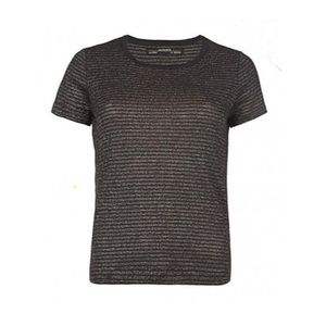 All saints metallic black stripe tee XS